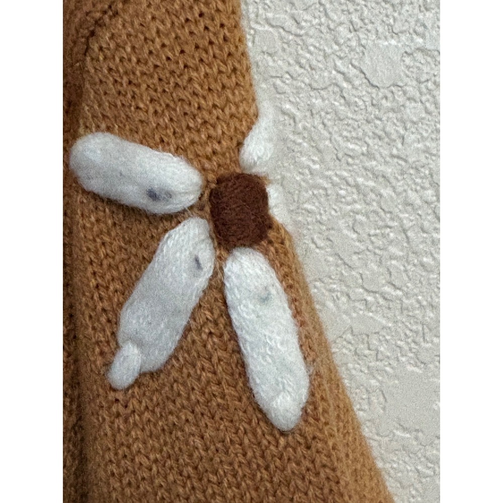 Altar'd State Brown Daisy Embroidered Cropped Knit Sweater Small - Picture 7 of 8